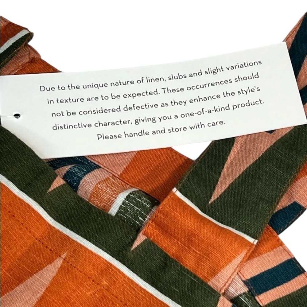 VERONICA BEARD Tiffany Square Neck Top, Sundance Abstract Linen, Size Large - Picture 9 of 12